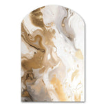 Gold And Grey A Marble Effect IV - Asymmetric Metal Wall Art