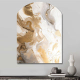 Gold And Grey A Marble Effect IV - Asymmetric Metal Wall Art