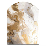 Gold And Grey A Marble Effect IV - Asymmetric Metal Wall Art