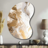 Gold And Grey A Marble Effect IV - Asymmetric Metal Wall Art