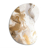 Gold And Grey A Marble Effect IV - Asymmetric Metal Wall Art