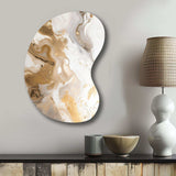 Gold And Grey A Marble Effect IV - Asymmetric Metal Wall Art