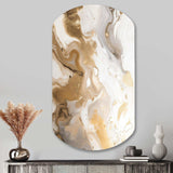 Gold And Grey A Marble Effect IV - Asymmetric Metal Wall Art