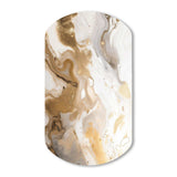 Gold And Grey A Marble Effect IV - Asymmetric Metal Wall Art