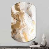 Gold And Grey A Marble Effect IV - Asymmetric Metal Wall Art