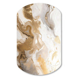 Gold And Grey A Marble Effect IV - Asymmetric Metal Wall Art