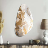 Gold And Grey A Marble Effect IV - Asymmetric Metal Wall Art