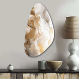 Gold And Grey A Marble Effect IV - Asymmetric Metal Wall Art