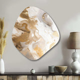 Gold And Grey A Marble Effect IV - Asymmetric Metal Wall Art