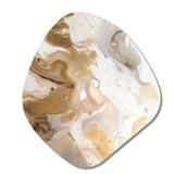 Gold And Grey A Marble Effect IV - Asymmetric Metal Wall Art