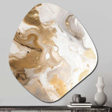 Gold And Grey A Marble Effect IV - Asymmetric Metal Wall Art