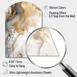 Gold And Grey A Marble Effect V - Asymmetric Metal Wall Art