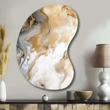 Gold And Grey A Marble Effect V - Asymmetric Metal Wall Art