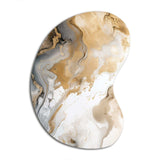 Gold And Grey A Marble Effect V - Asymmetric Metal Wall Art