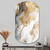 Gold And Grey A Marble Effect V - Asymmetric Metal Wall Art