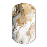 Gold And Grey A Marble Effect V - Asymmetric Metal Wall Art