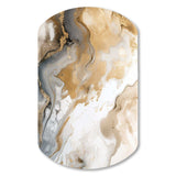 Gold And Grey A Marble Effect V - Asymmetric Metal Wall Art