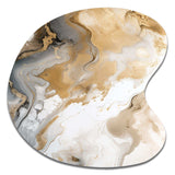 Gold And Grey A Marble Effect V - Asymmetric Metal Wall Art