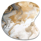 Gold And Grey A Marble Effect V - Asymmetric Metal Wall Art