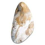 Gold And Grey A Marble Effect V - Asymmetric Metal Wall Art