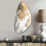 Gold And Grey A Marble Effect V - Asymmetric Metal Wall Art