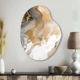 Gold And Grey A Marble Effect V - Asymmetric Metal Wall Art