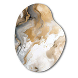 Gold And Grey A Marble Effect V - Asymmetric Metal Wall Art