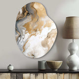 Gold And Grey A Marble Effect V - Asymmetric Metal Wall Art