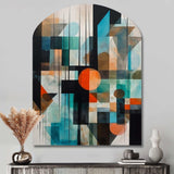 Orange Abstracted Geometric Explorations I - Asymmetric Metal Wall Art