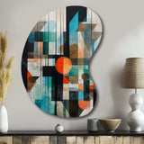 Orange Abstracted Geometric Explorations I - Asymmetric Metal Wall Art