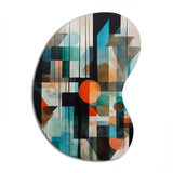 Orange Abstracted Geometric Explorations I - Asymmetric Metal Wall Art