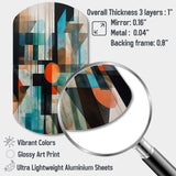 Orange Abstracted Geometric Explorations I - Asymmetric Metal Wall Art