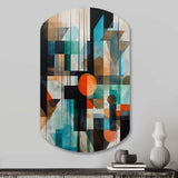 Orange Abstracted Geometric Explorations I - Asymmetric Metal Wall Art