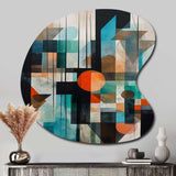 Orange Abstracted Geometric Explorations I - Asymmetric Metal Wall Art