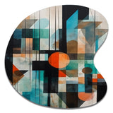 Orange Abstracted Geometric Explorations I - Asymmetric Metal Wall Art