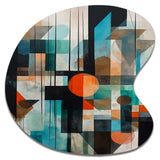 Orange Abstracted Geometric Explorations I - Asymmetric Metal Wall Art