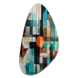 Orange Abstracted Geometric Explorations I - Asymmetric Metal Wall Art