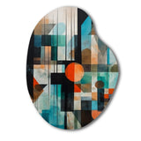 Orange Abstracted Geometric Explorations I - Asymmetric Metal Wall Art