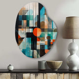 Orange Abstracted Geometric Explorations I - Asymmetric Metal Wall Art