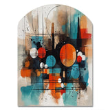 Orange Abstracted Geometric Explorations III - Asymmetric Metal Wall Art