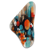 Orange Abstracted Geometric Explorations III - Asymmetric Metal Wall Art