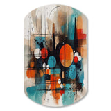 Orange Abstracted Geometric Explorations III - Asymmetric Metal Wall Art