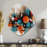 Orange Abstracted Geometric Explorations III - Asymmetric Metal Wall Art