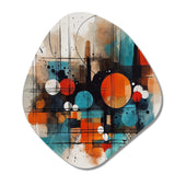 Orange Abstracted Geometric Explorations III - Asymmetric Metal Wall Art