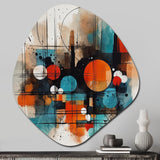 Orange Abstracted Geometric Explorations III - Asymmetric Metal Wall Art