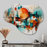 Orange Geometric Energy - Asymmetric Metal Wall Art