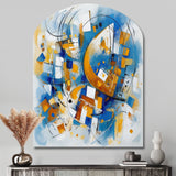 Blue Abstracted Fractals And Dimensions I - Asymmetric Metal Wall Art