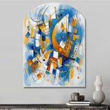 Blue Abstracted Fractals And Dimensions I - Asymmetric Metal Wall Art