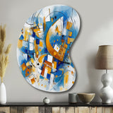 Blue Abstracted Fractals And Dimensions I - Asymmetric Metal Wall Art