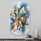 Blue Abstracted Fractals And Dimensions I - Asymmetric Metal Wall Art